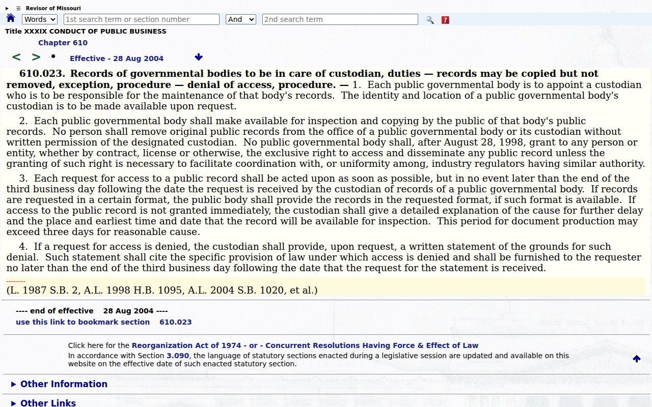 Stoddard County civil docket access reference for Missouri public-records requests