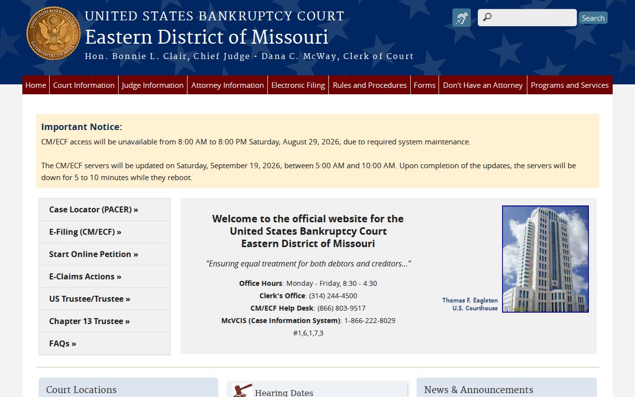 Stoddard County court records context at the Eastern District bankruptcy court
