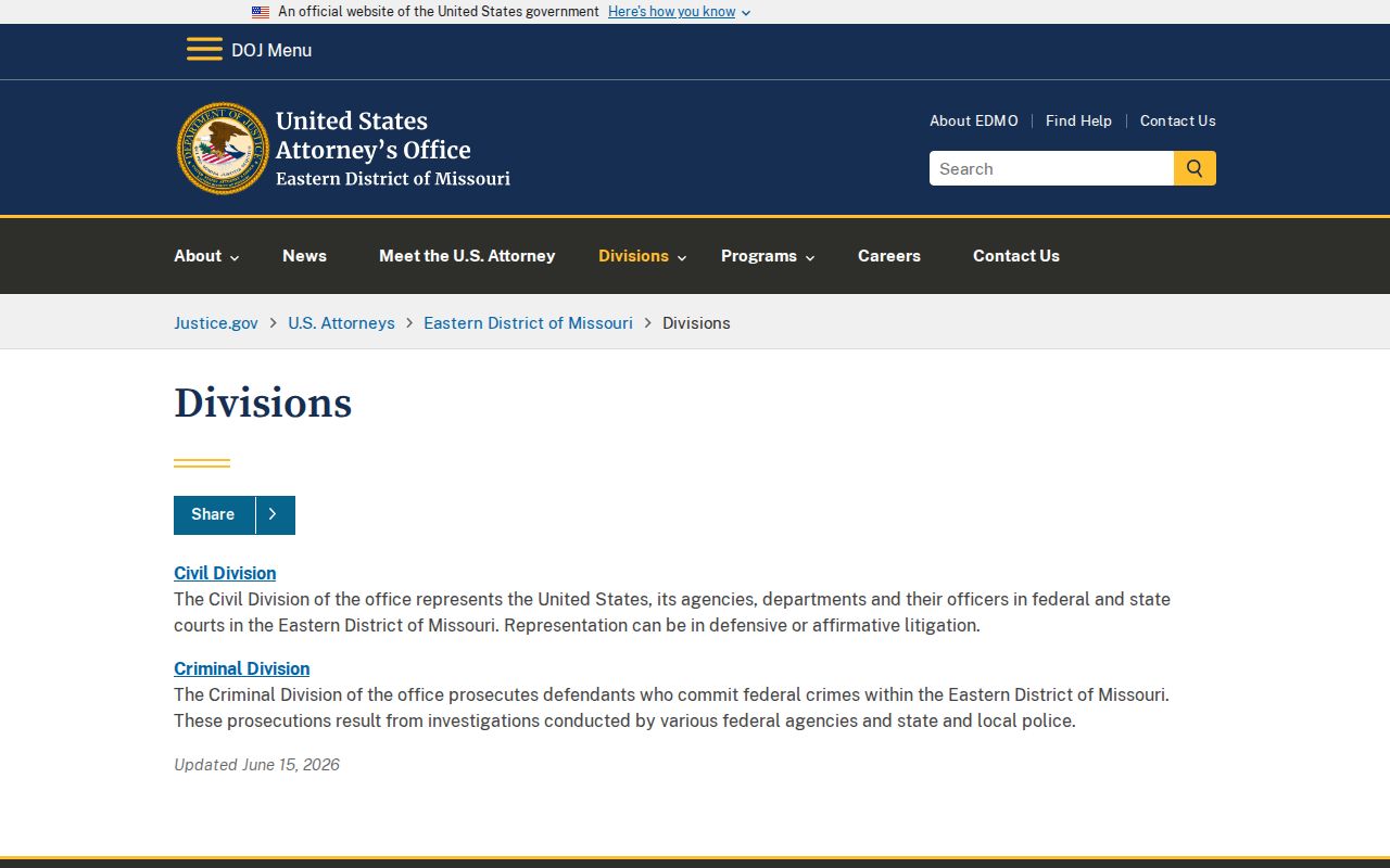 Stoddard County court records federal prosecution context for the Eastern District of Missouri